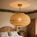 Rattan Cage Pendant Light Natural Color Big Size